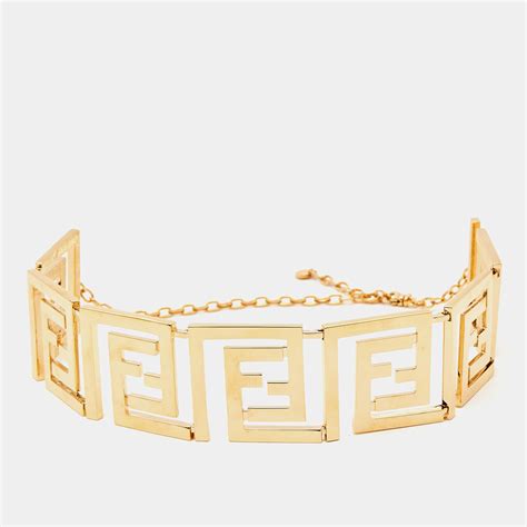 collana choker fendi|Gold.